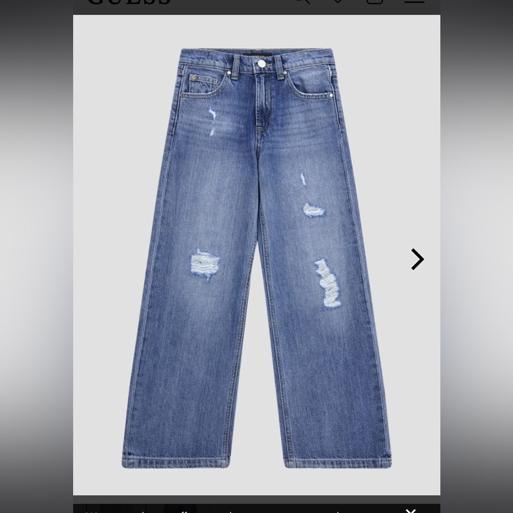 90s Distressed Wide Leg Jeans by Guess